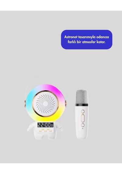 Hepsi Karaoke Özellikli Astronot Bluetooth Hoparlör Kablosuz Mikrofonlu Najmaddin
