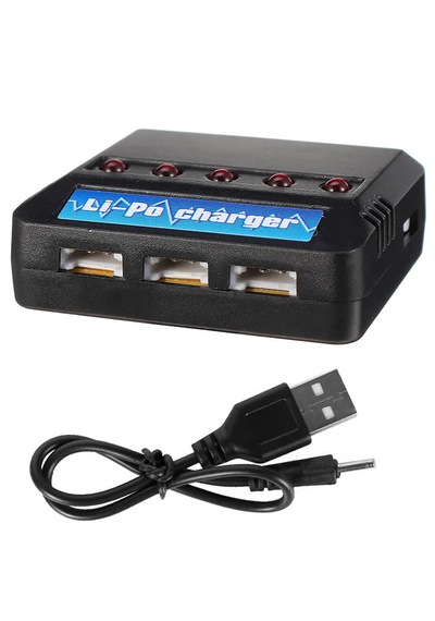 3.7 Volt 1s Usb 5in1 Lityum Polimer Li-po Pil Batarya Şarj Aleti
