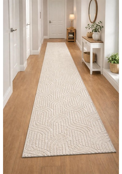 Raschel Carpet Kaymaz Taban Moopy Krem Bukleli Yumuşak Soft Dokuma Yolluk Halı Antialerjik Yolluk Lp1003a Krem Krem