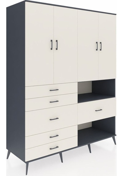 Kronos Gardrop 7 Raflı 6 Çekmeceli 4 Kapaklı 176x59x221 Antrasit-aytaşı Aytaşı Kronos Gardrop 7 Raflı 6 Çekmeceli 4 Kapaklı 176x59x221 Antrasit-aytaşı Aytaşı