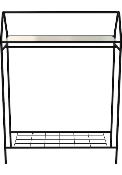Home Hanger Siyah Elbise Askılığı Raflı New Design Konfeksiyon Askısı Siyah