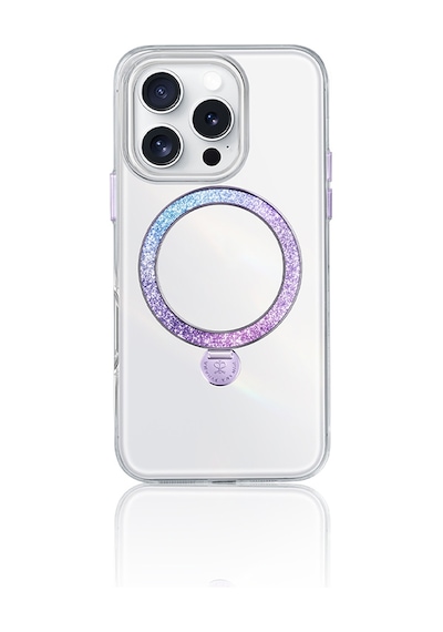 Apple Uyumlu iPhone 15 Pro Max Kılıf Magsafe Şarj Özellikli Standlı Pynana Dancing Streamer Serisi Kapak Mor