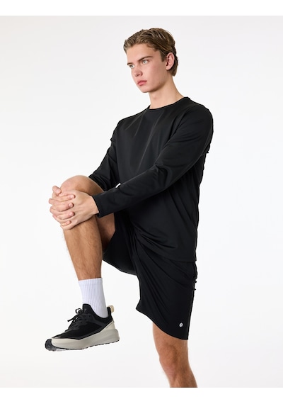 Koton Regular Fit Bisiklet Yaka Uzun Kollu Basic Spor Tişört Siyah 6sam10119nk