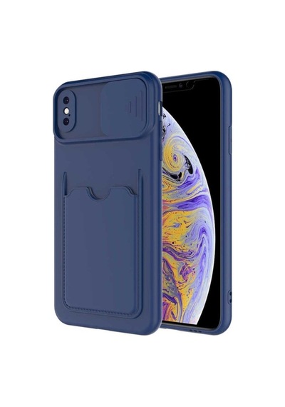 Apple Uyumlu iPhone Xs Max 6.5 Kılıf Zore Kartix Kapak Lacivert