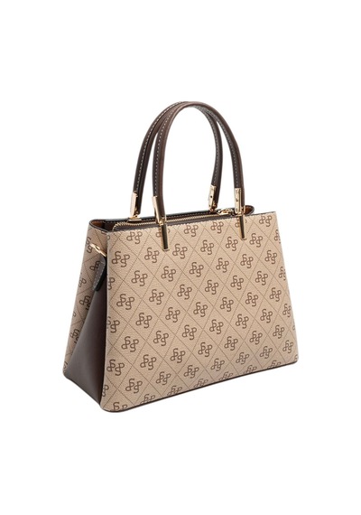 Silver Polo Sp1098 Kadın El Çantası Monogram Koyubej-kahve