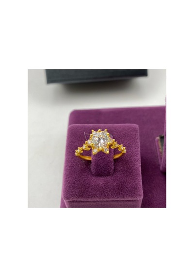 Lotus Altın Tek Taş Yüzük 22 Ayar 3.23 Gram Kadın Hediye - Y01214