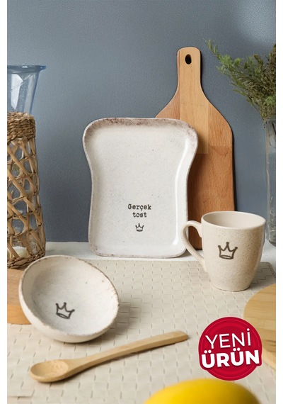 Tost Kahvaltı Takımı 3 Parça 22500-06 Krem