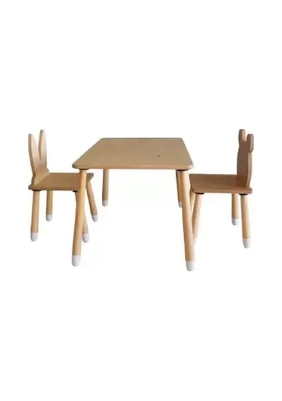 Wood&joy Düz Etkinlik Masası+ 2 Sandalye