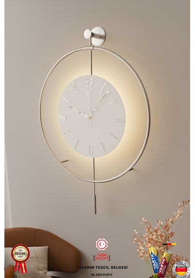 MetaQuartz Aksesuar (Büyük Boy-50*75 cm) E X C L U S I V E Mat Gümüş Kristal Seri -Pilli Led