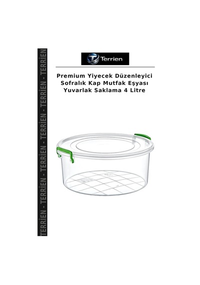Premium Yiyecek Düzenleyici Sofralık Kap Mutfak Eşyası Yuvarlak Saklama 4 Litre Çok Renkli