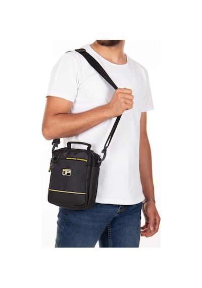 Newish Polo Erkek Quatro Kumaş El Ve Omuz Çantası New313 - Siyah - Sarı
