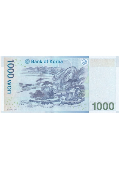 Güney Kore, 1.000 Won 2007 P 54 Çil Eski Yabancı Kağıt Para