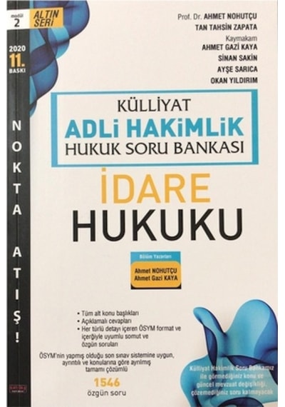 Külliyat Adli Hakimlik Hukuk Soru Bankası İdare Hukuku/Ahmet