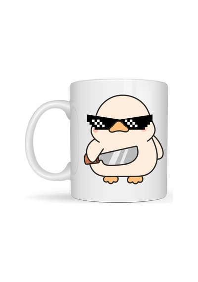Deal With It Havalı Ördek Tasarımlı Porselen Kupa Model 80 Eğlenceli, Mizahi & Hediyelik Kahve K