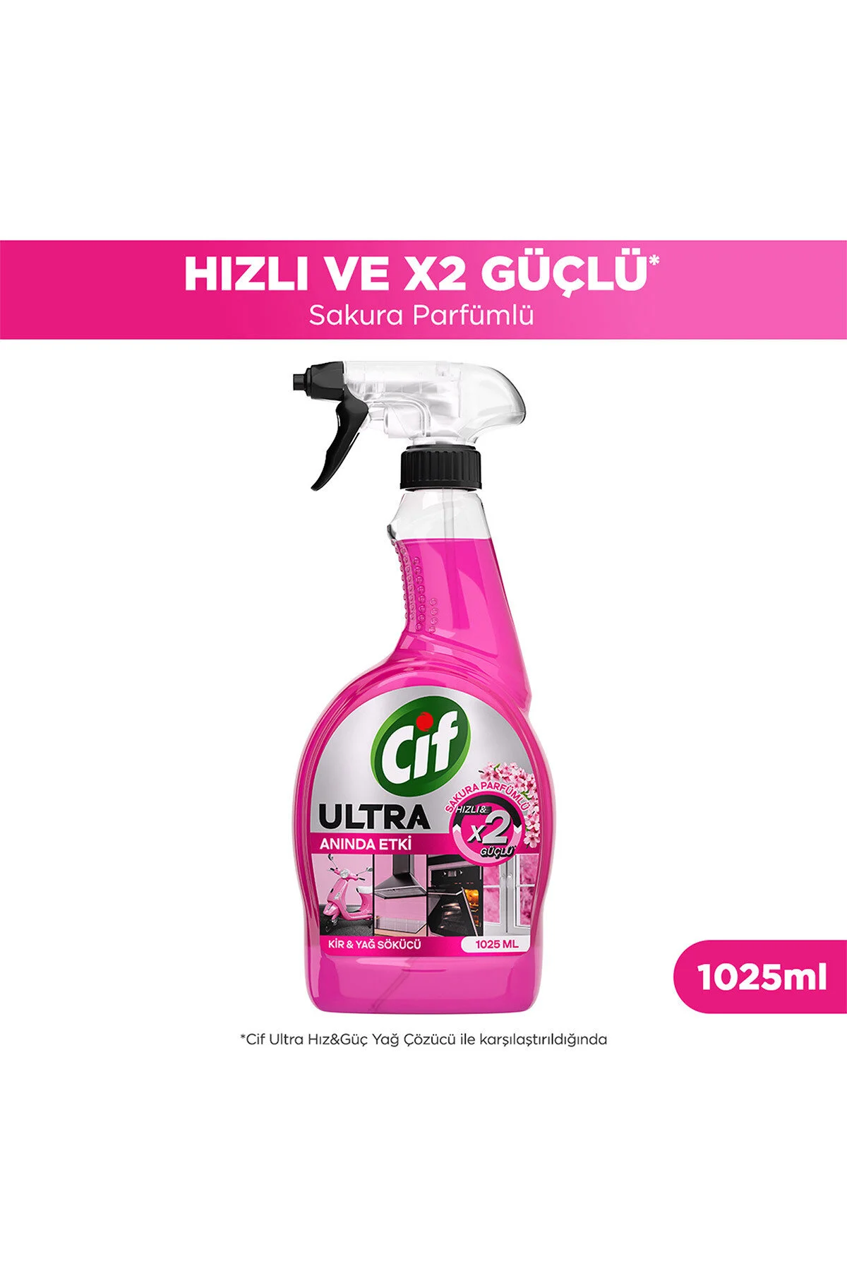 Şeylişeyler - Cif Sprey Ultra Anında Etki Sakura Kir Ve Yağ Çözücü 1025 Ml 1 Adet Tekli