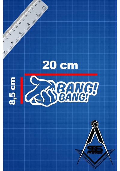 Bang Bang 20x8,5 Jdm Yazı Araba-motosiklet Cam Etiket Sticker Beyaz Renk Beyaz