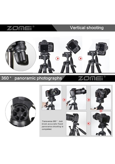 Zomei Q111 Profesyonel Alüminyum Tripod-5 Kg Taşıma Kapasiteli