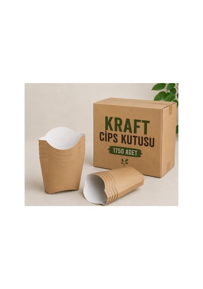 Kraft Cips Kutusu 1750 Adet Karton Atıştırmalık Servis Kutusu - 917658785