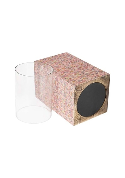 Vitale Şiva Çiçek Desenli Pembe Mumluk 18X31 CM Ak.Fq0024