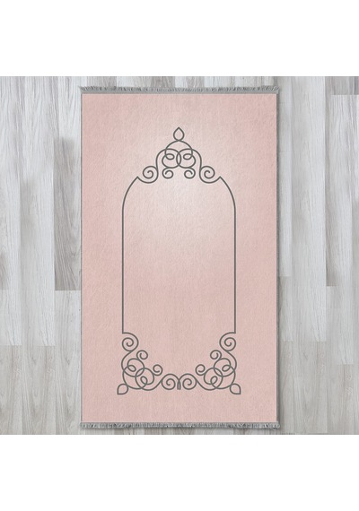 Evaşk Namazlık Dokuma Halı Kaymaz Muslumana Seccade 80 x 130 PEMBE EVAŞK413B80