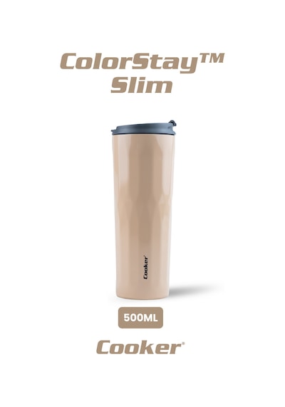 Cooker Colorstay Slim 500 Ml Paslanmaz Çelik Bardak Termos Ckr2100 Bej