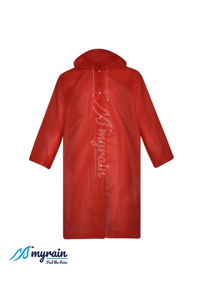 Myrain Kapüşonlu Çıtçıtlı Eva Yağmurluk Kırmızı