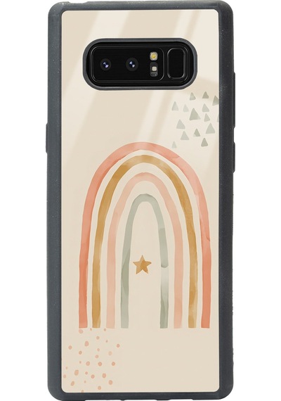 Samsung Uyumlu Note 8 Suluboya Art Tasarımlı Glossy Telefon Kılıfı Çok Renkli