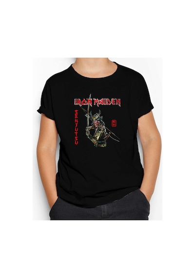 Zepplin Giyim Iron Maiden Senjutsu Siyah Çocuk Tişört Siyah