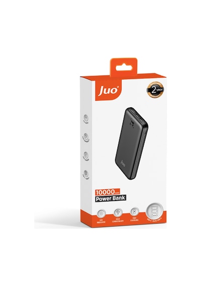 Juo MT03281 10000 mAh 10.5 W Çift USB-A Taşınabilir Hızlı Şarj  Powerbank Siyah