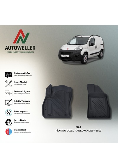 Fiat Fiorino Dizel 2007-2019 Panelvan Uyumlu Havuzlu Oto Paspas