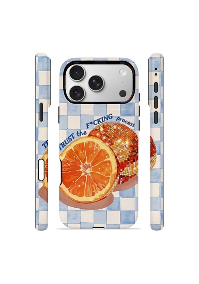 Apple iPhone Uyumlu 17 Pro Max Vorian Çift Katmanlı Magsafe Kılıf Orange Press Collage