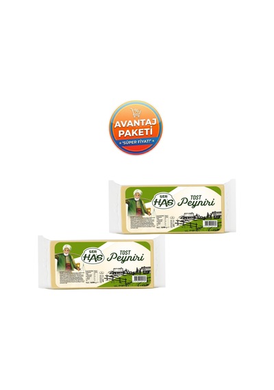 Serhas Tam Yağlı Tost Peyniri 1000 G X 2 Adet 2 Kg Mega Paket Eriyen Tost Peyniri