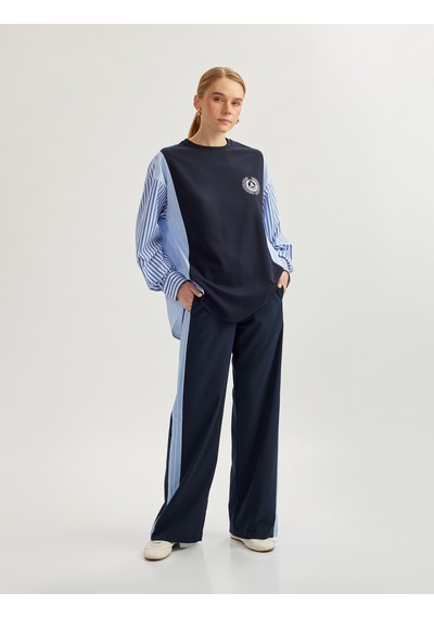 Koton İki Farklı Kumaş Detaylı Rahat Kalıp Uzun Kollu Bisiklet Yaka Çizgili Sweatshirt Lacivert 5sak60006ek Lacivert Koton İki Farklı Kumaş Detaylı Rahat Kalıp Uzun Kollu Bisiklet Yaka Çizgili Sweatshirt Lacivert 5sak60006ek Lacivert