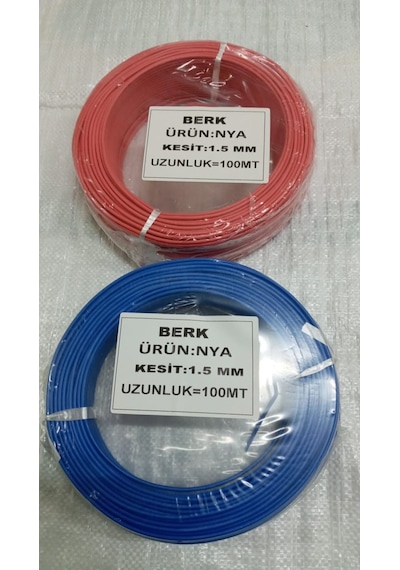 1.5 Mm 2 Adet 100'er Metre Kırmızı-mavi Aydınlatma Tesisat Kablo Grubu 1