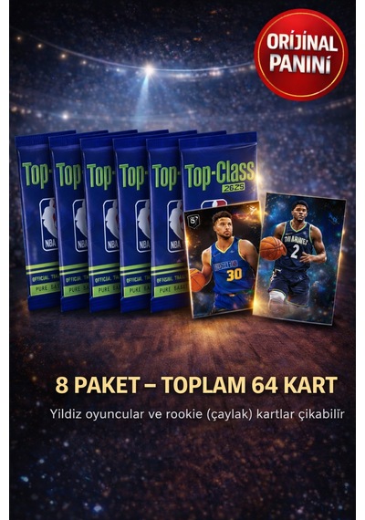 Panini Nba Top Class 2024 Koleksiyonluk Basketbolcu Kartları + 8 Paket 64 Adet Kart
