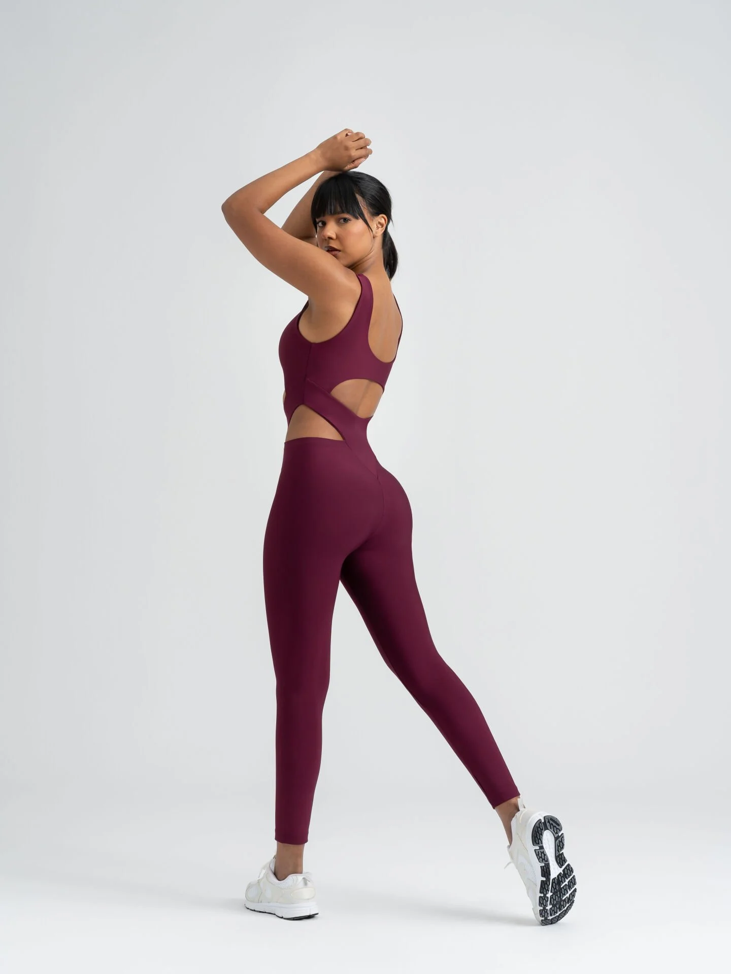Lismina Bold Curve Spor Tayt Tulum Mürdüm