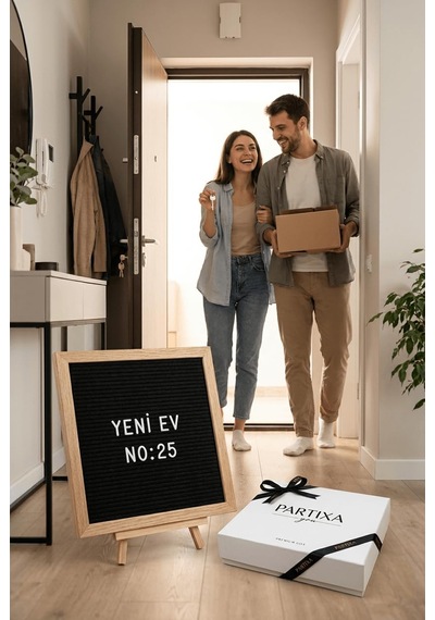 Ahşap Harfli Yazı Panosu 25,5x25,5 Cm Gerçek Cam Çerçeve, 340 Parça Harf Seti, Keçe Yüzey, Standlı Ve Duvara Asılabilir