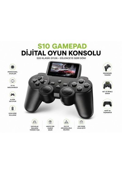 S10 Sup Oyun Kolu İle Eğlence Hep Yanında Tv Bağlantılı Nostaljik Oyun Konsolu 520 Oyun Tek Cihazda