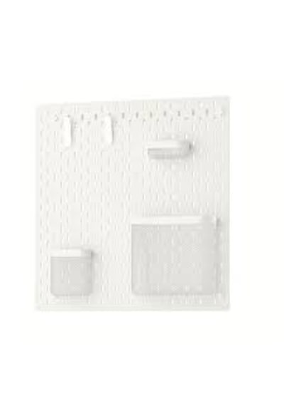 Ikea Skadis Uyumlu Beyaz Delikli Pano Duvar Organizeri Farklı Ebatlar 56 x 56 CM