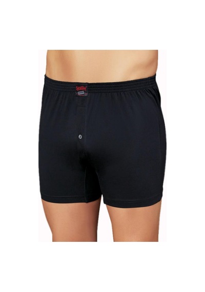 6 Adet Şahinler Erkek Penye Short Boxer Düz Renk Ve Desenli E010 Siyah