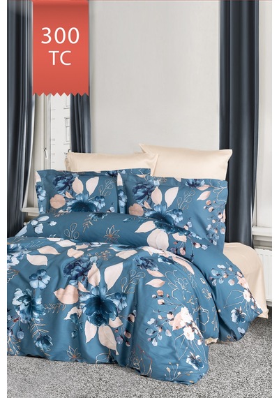 Varol Royal Saten 300tc Nevresim Takımı Çift Nevresimli Family Size - Larissa Çok Renkli