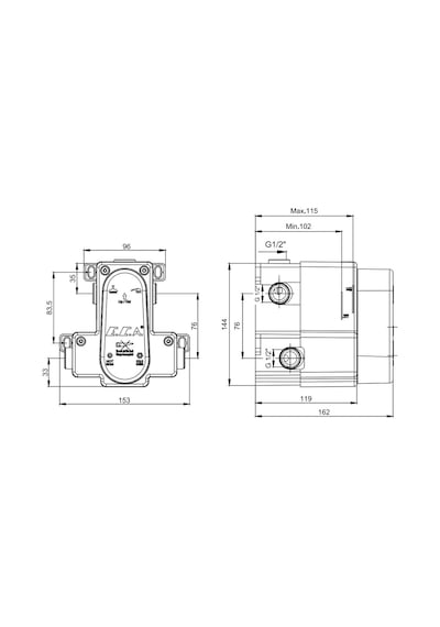 Eca Termostatik Ankastre Banyo Bataryası Sıva Altı Grubu 2 Yollu 102166204 Altın