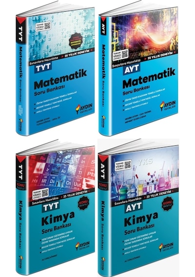 Aydın Tyt Ayt Matematik + Kimya Soru Seti 4 Kitap 2023