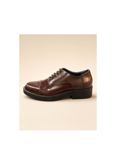 37brandshoes Bordo Bağcıklı Deri Ayakkabı Bordo Bordo