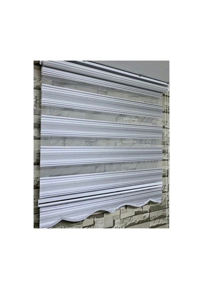 Gümüş Grisi Sim Detaylı Pliseli Zebra Stor Perde Gümüş Grisi - 97251496 Gümüş Grisi