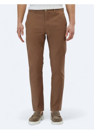 Kip Açık Kahve Dokuma Regular Fit Casual Pamuk Karışımlı Pantolon Kahverengi