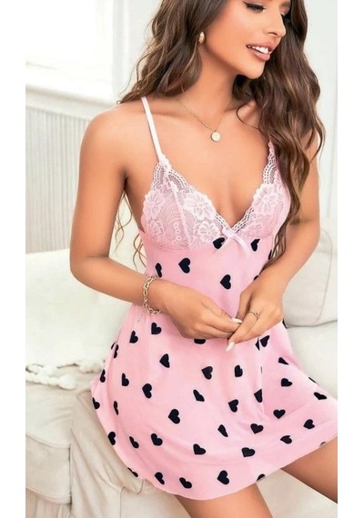 Hotflirt Nl 3703 Kalpli Gecelik Pembe Hotflirt Nl 3703 Kalpli Gecelik Pembe