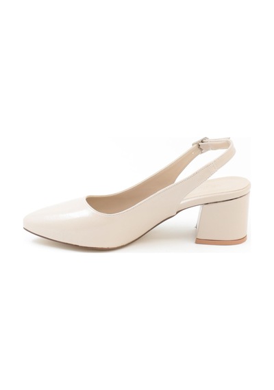 Nesilshoes Nesil Shoes Tam 725 Ten Rugan Kalın Topuklu Kadın Sandalet
