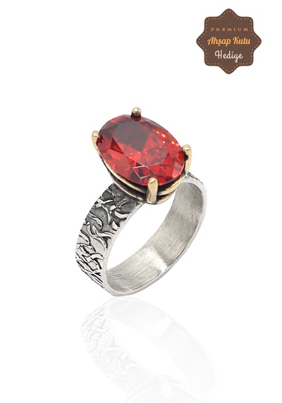 Midyat Nurtaş Gümüş Yakut Taşlı El İşçiliği Otantik Gümüş Üçlü Set 201023377