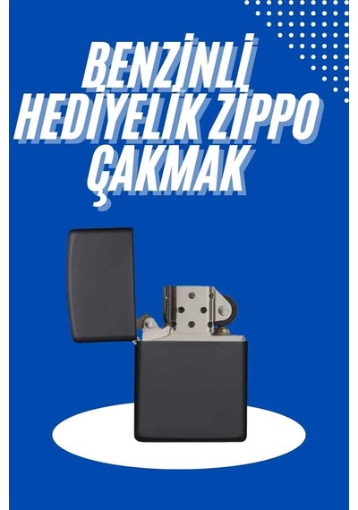 Doldurulabilir Siyah Benzinli Çakmak Metalik - Lisinya Ahşap